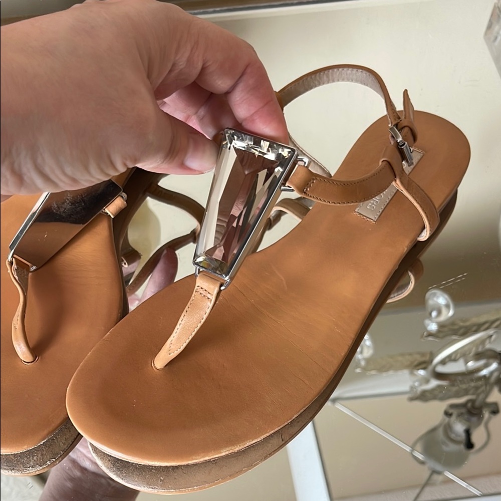 MICHAEL KORS COLLECTION Hanne Leather Sandals - Picture 4 of 9